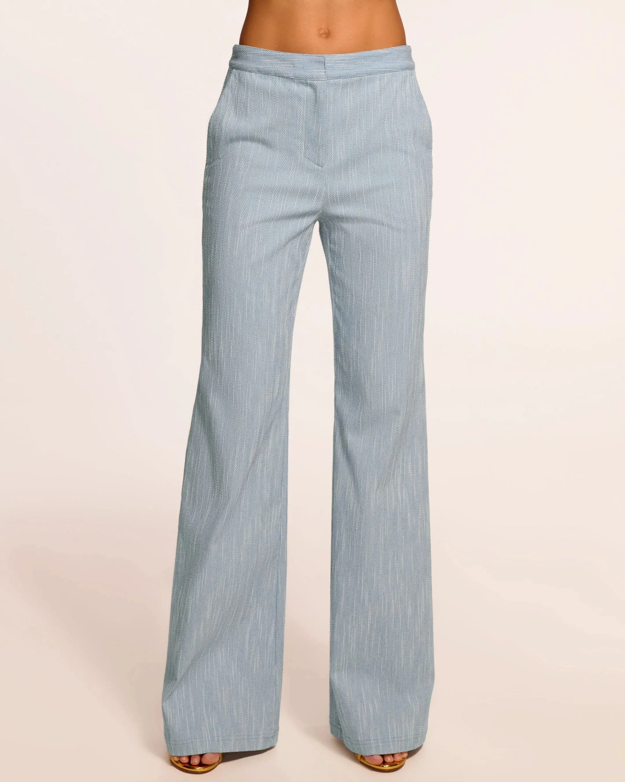 Ramy Brook - Naima Textured Mid-Rise Pant - Light Indigo sold by Jessie Boutique