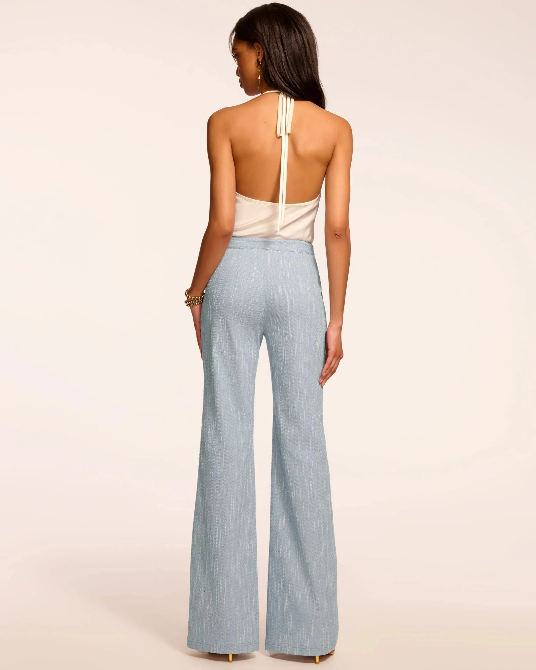 Ramy Brook - Naima Textured Mid-Rise Pant - Light Indigo sold by Jessie Boutique product image thumbnail 3