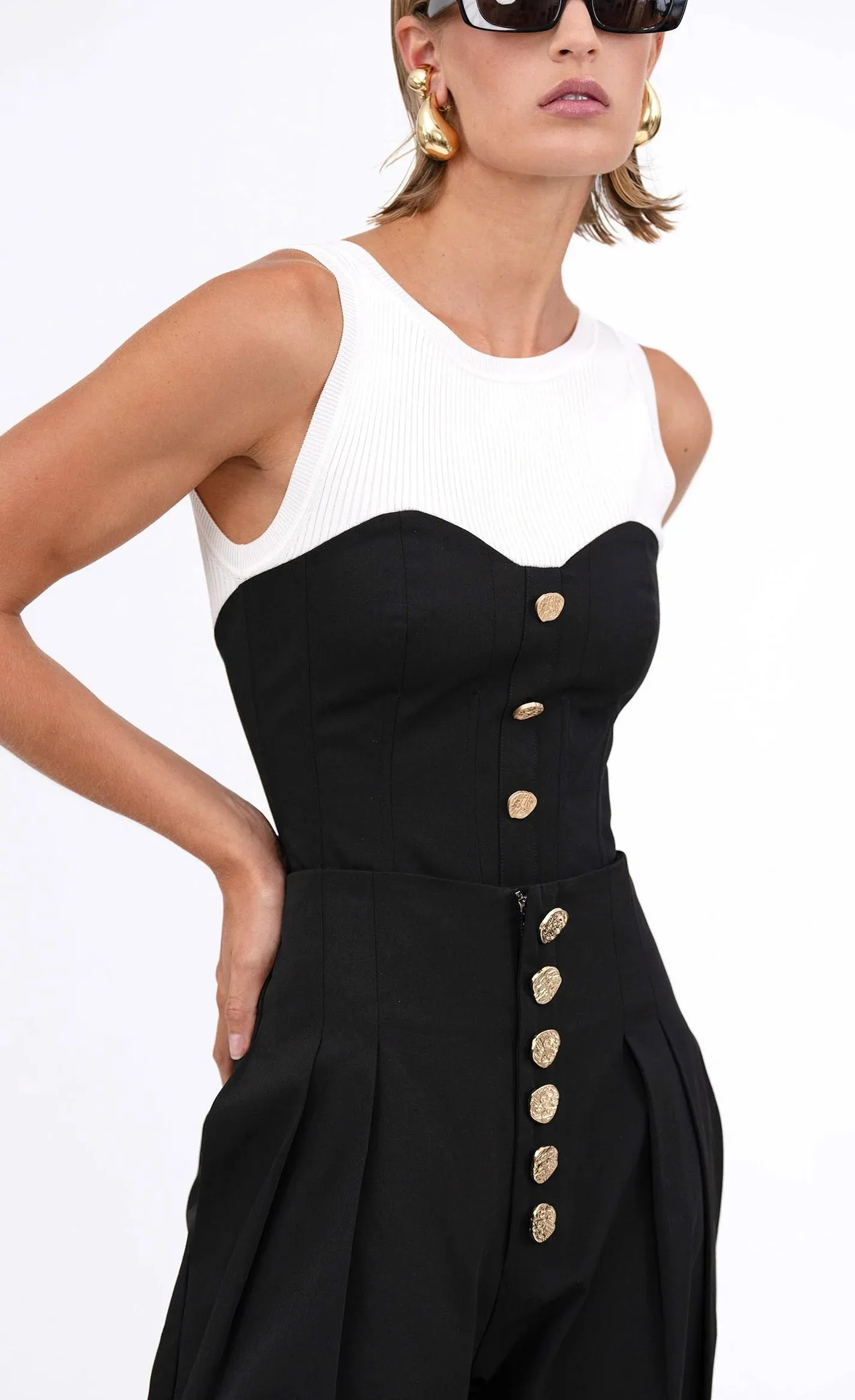 Nonchalant - Bowie Top - White/Black sold by Jessie Boutique