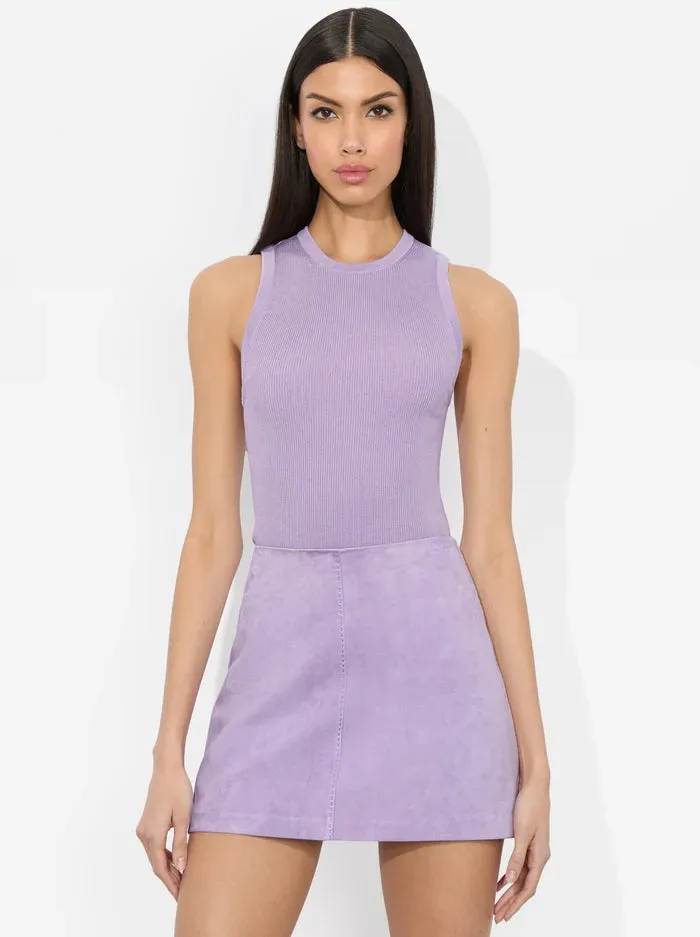 Alice + Olivia - Tonita Ribbed Tank - Dark Lilac sold by Jessie Boutique