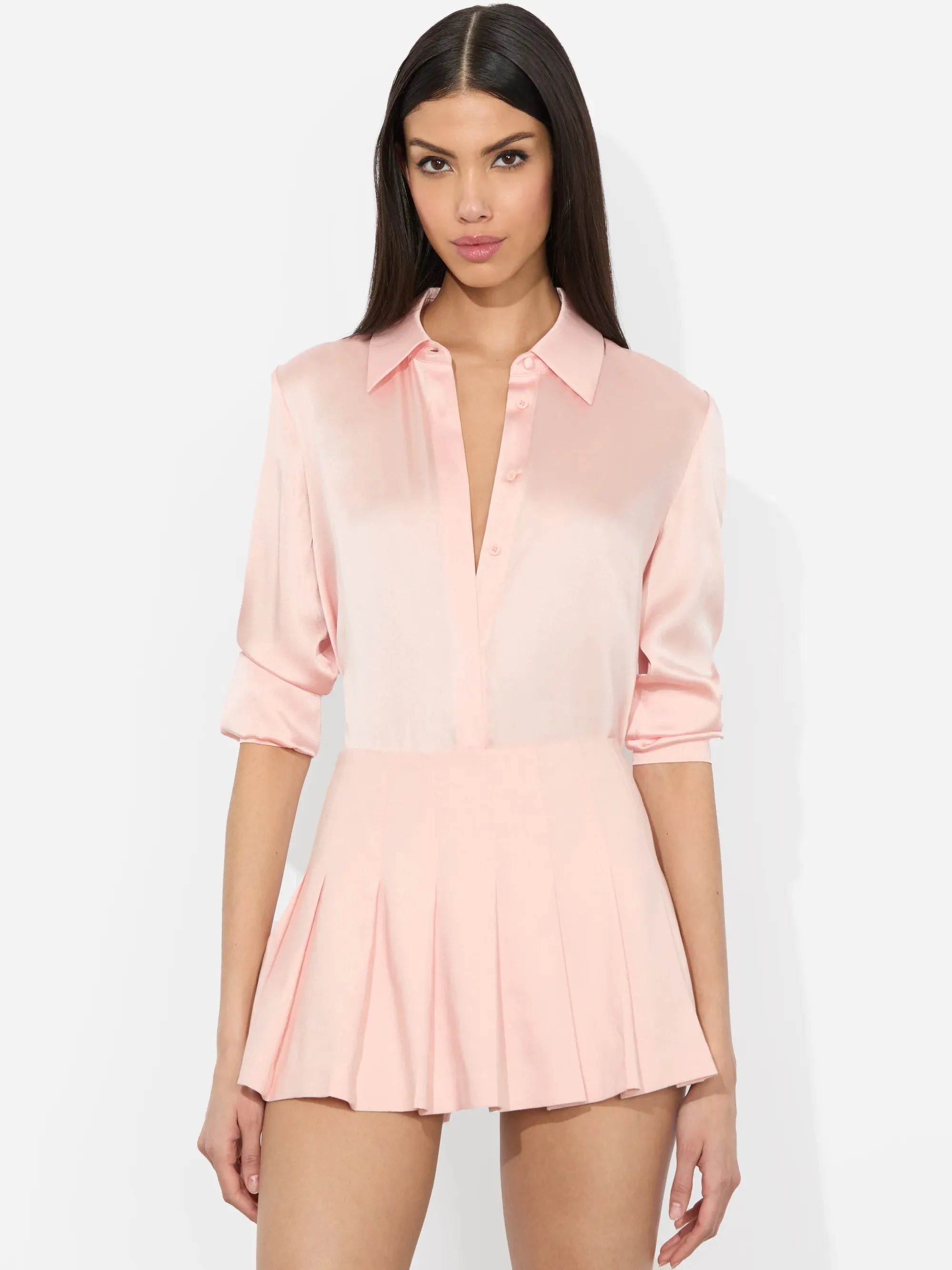 Alice + Olivia - Willa Silk Blouse - Pink Bloom sold by Jessie Boutique