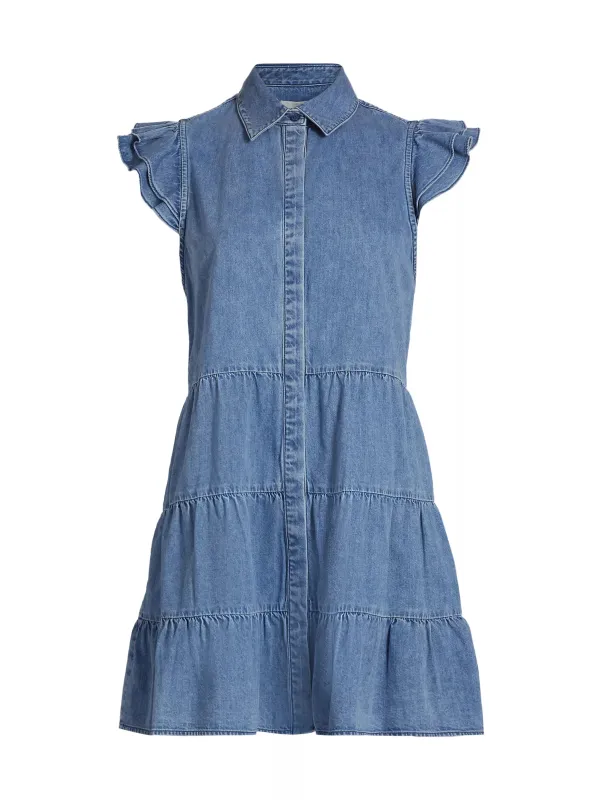 Alice + Olivia - Jem Denim Mini Dress - Light Chambray sold by Jessie Boutique