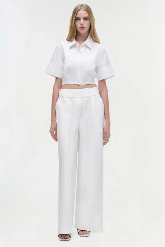 Simkhai - Olly Double Waistband Pant - White sold by Jessie Boutique