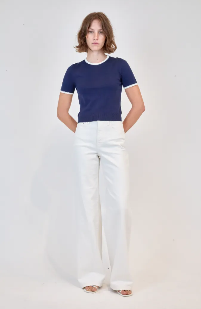 Simkhai - Carmen Cotton Silk Top - Midnight sold by Jessie Boutique