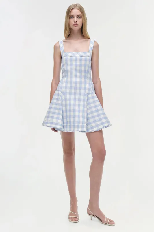 Simkhai - Hannalie Mini Dress - Blue Hydrangea Gingham sold by Jessie Boutique