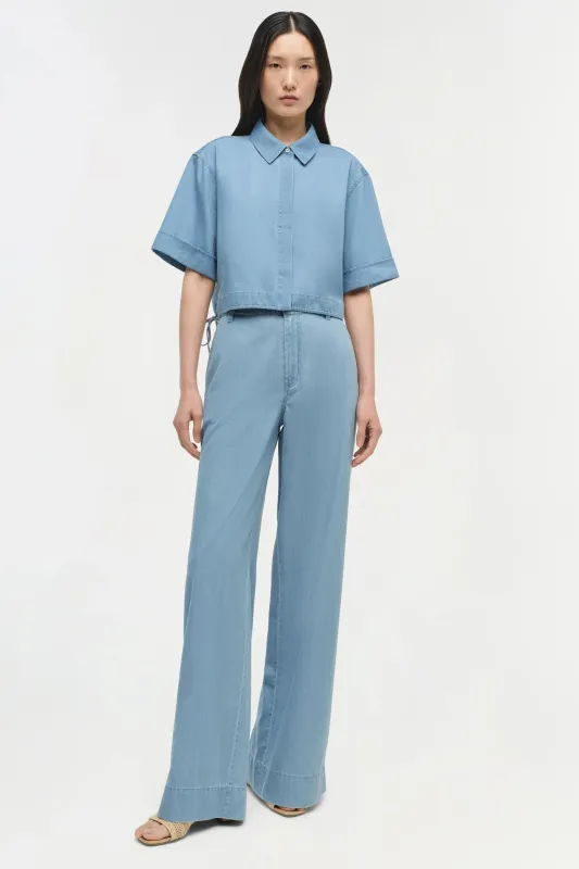 Simkhai - Coralena Wide Leg Pant - Stratus sold by Jessie Boutique