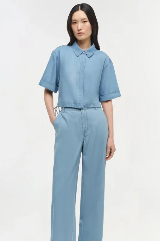 Simkhai - Bishop Cotton Top - Stratus sold by Jessie Boutique