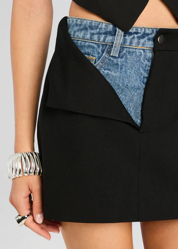 SER.O.YA - Addison Skirt - Black/Denim sold by Jessie Boutique product image thumbnail 2