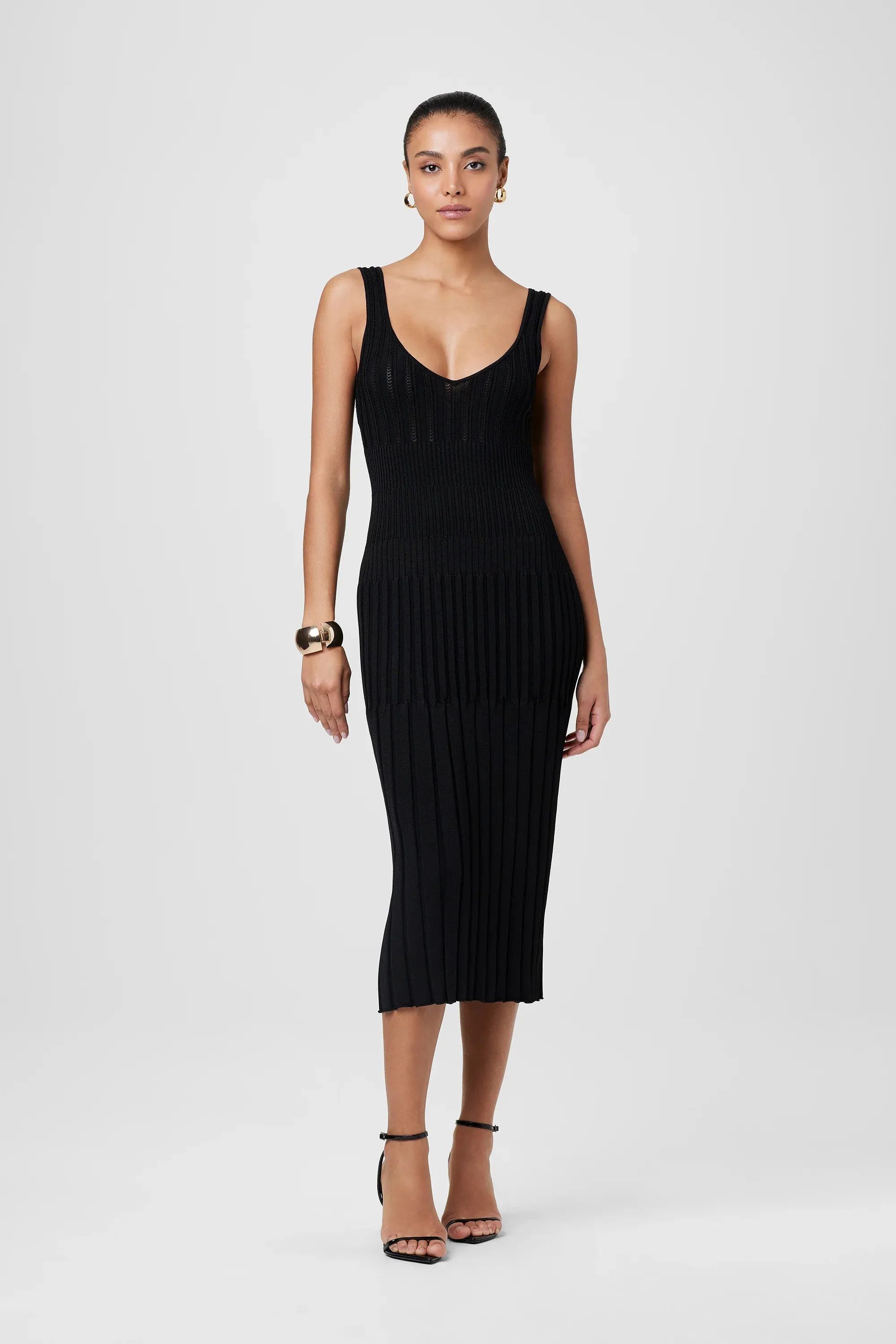 Toccin - Joely V-Neck Midi Dress - Jet sold by Jessie Boutique