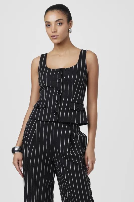 Toccin - Georgia Pinstripe Vest Top - Pinstripe sold by Jessie Boutique