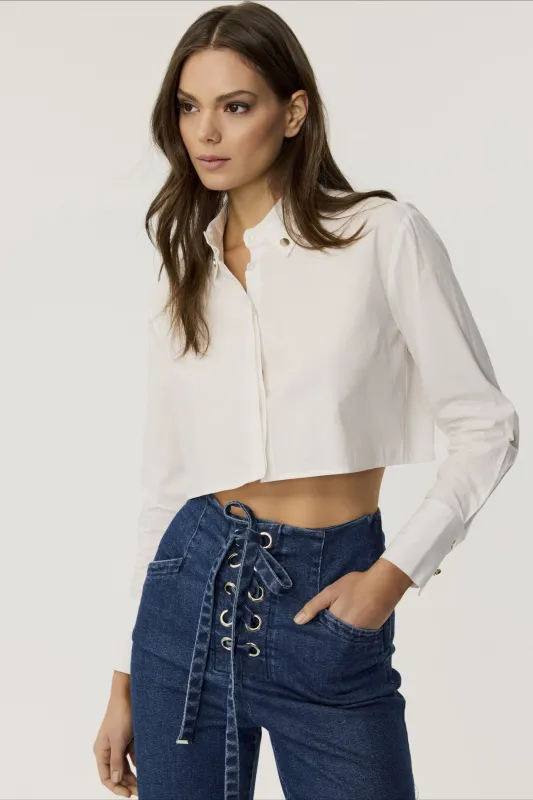 Toccin - Anna Open Back Shirt - Optic sold by Jessie Boutique