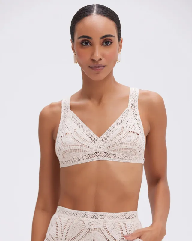 Patbo - Camila Coelho Crochet Bralette - Beige sold by Jessie Boutique