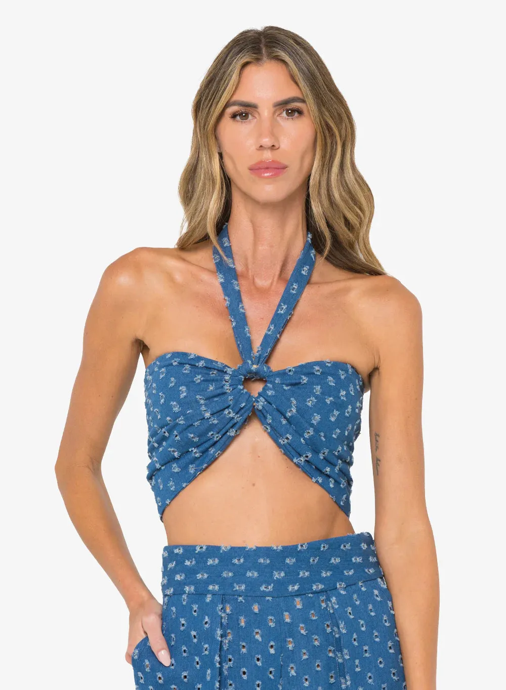 JBQ - Carolina Top - Denim sold by Jessie Boutique