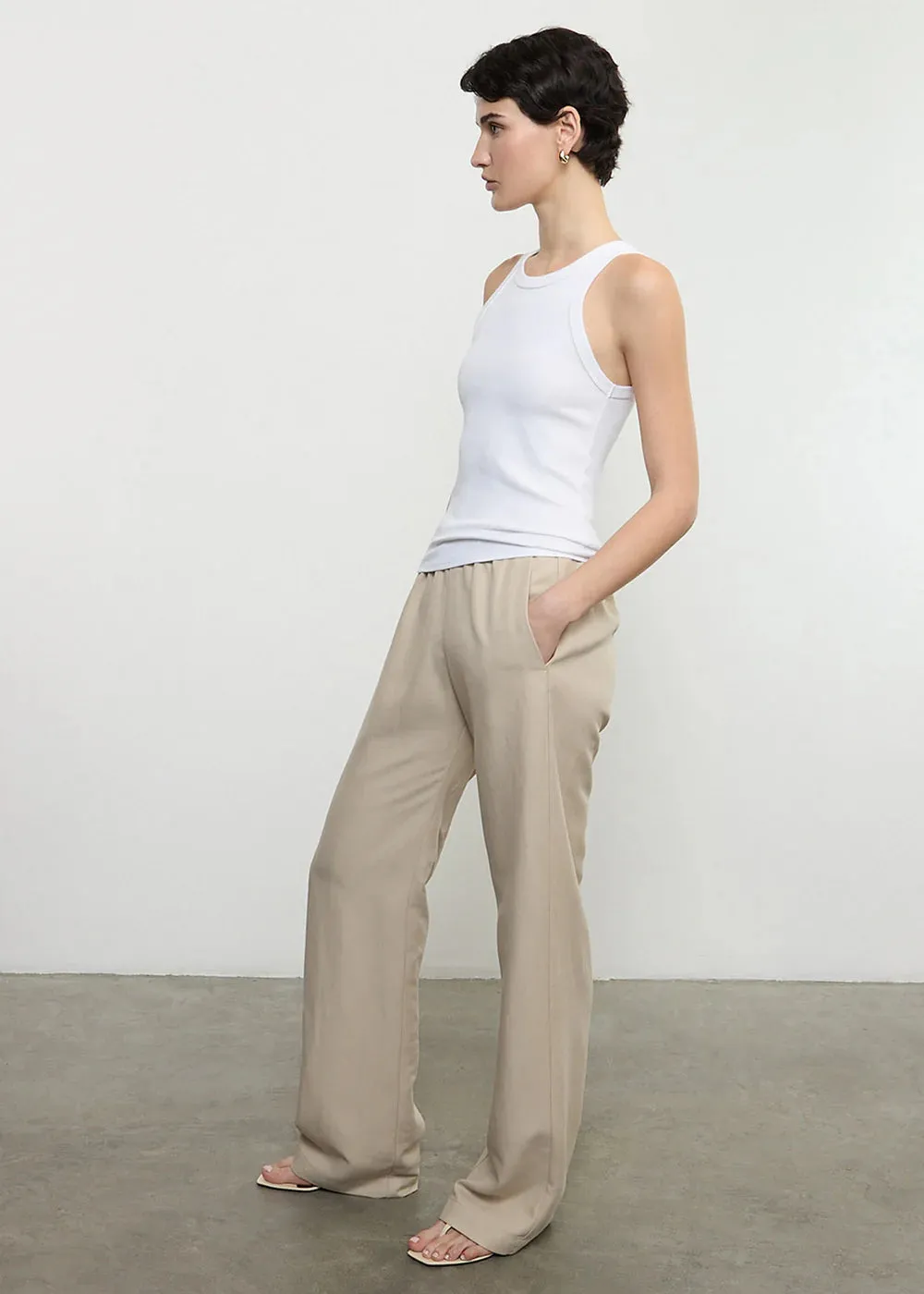 Enza Costa - Twill Everywhere Pant - Stone sold by Jessie Boutique product image thumbnail 2