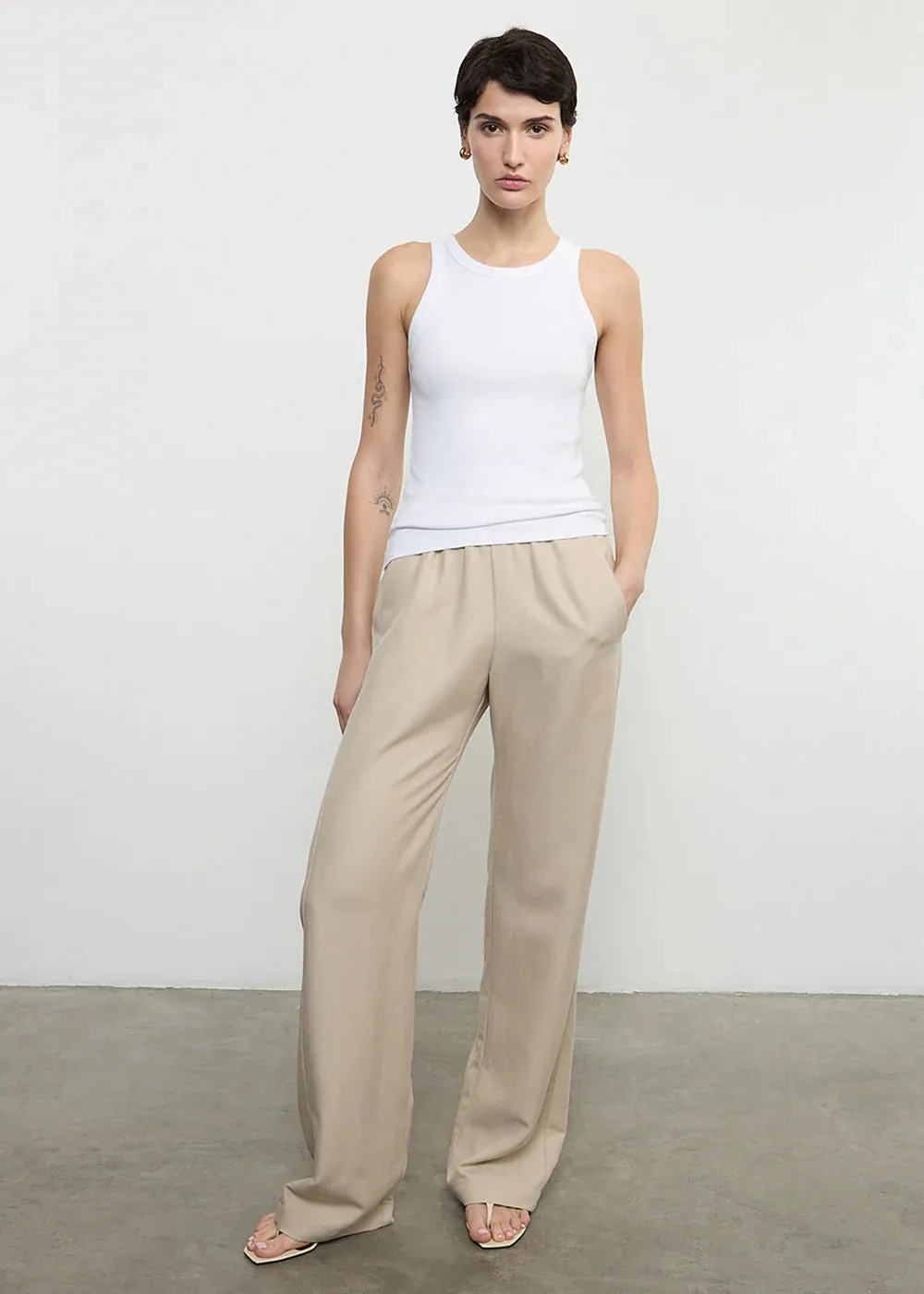 Enza Costa - Twill Everywhere Pant - Stone sold by Jessie Boutique