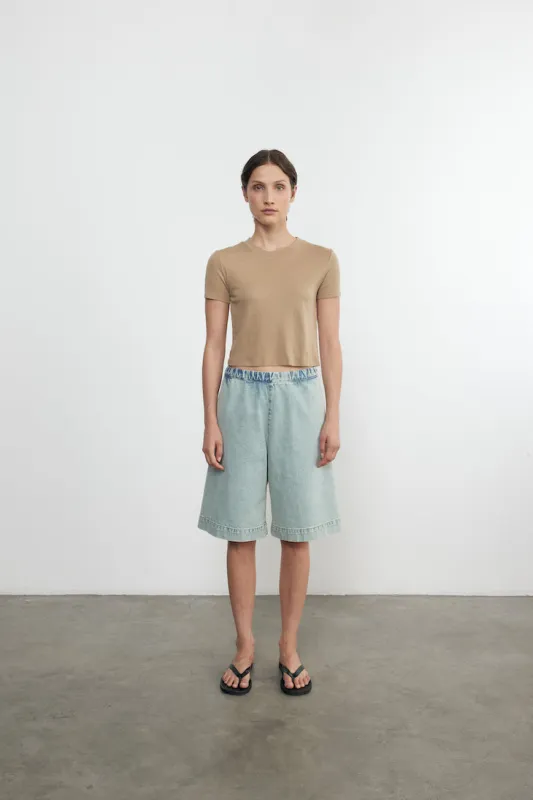 Enza Costa - Supima Cotton Cropped Top - Fatigue sold by Jessie Boutique