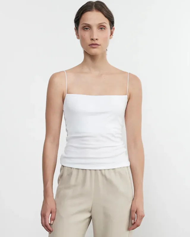 Enza Costa - Essential Strappy Tank - White made by Jessie Boutique