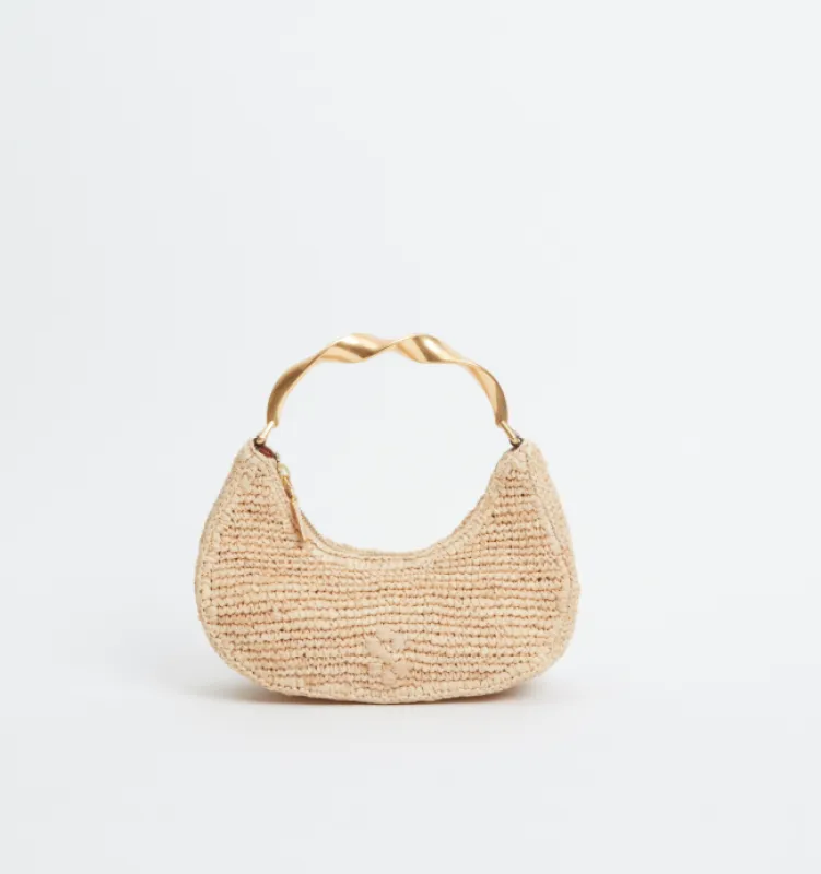 Simkhai - Nixi Twisted Raffia Hobo - Natural made by Simkhai