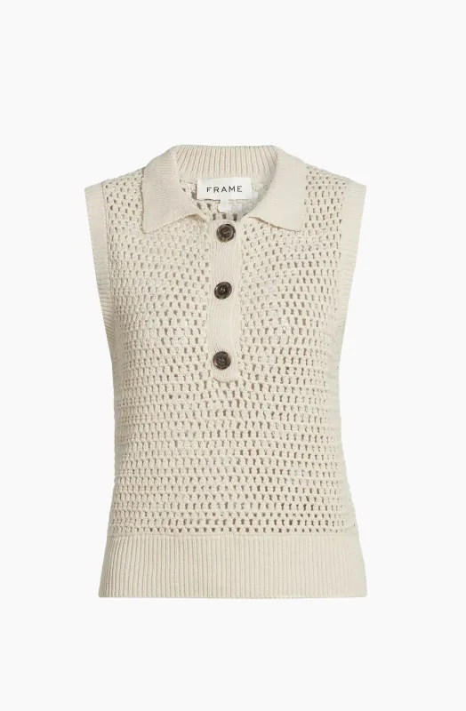 Frame - Polo Vest - Taupe sold by Jessie Boutique