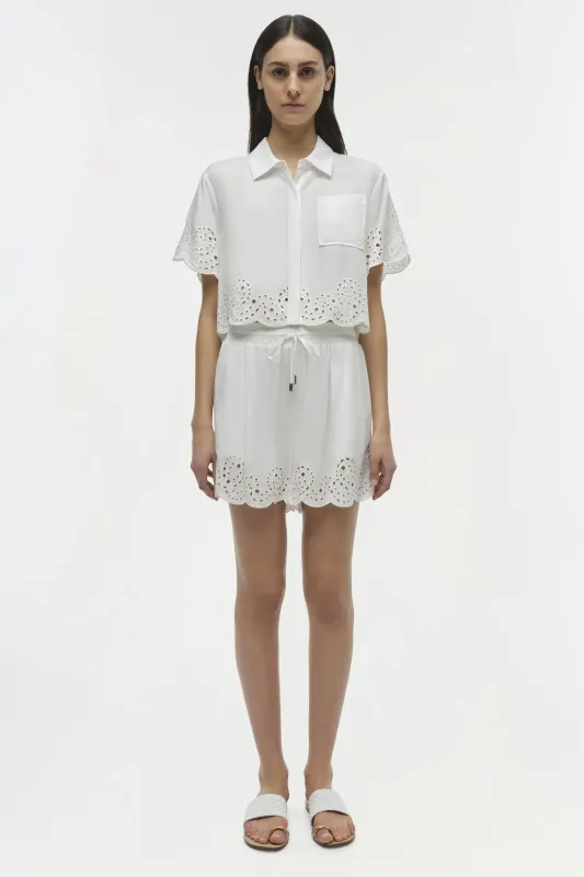 Simkhai - Amelie Embroidered Short - White sold by Jessie Boutique