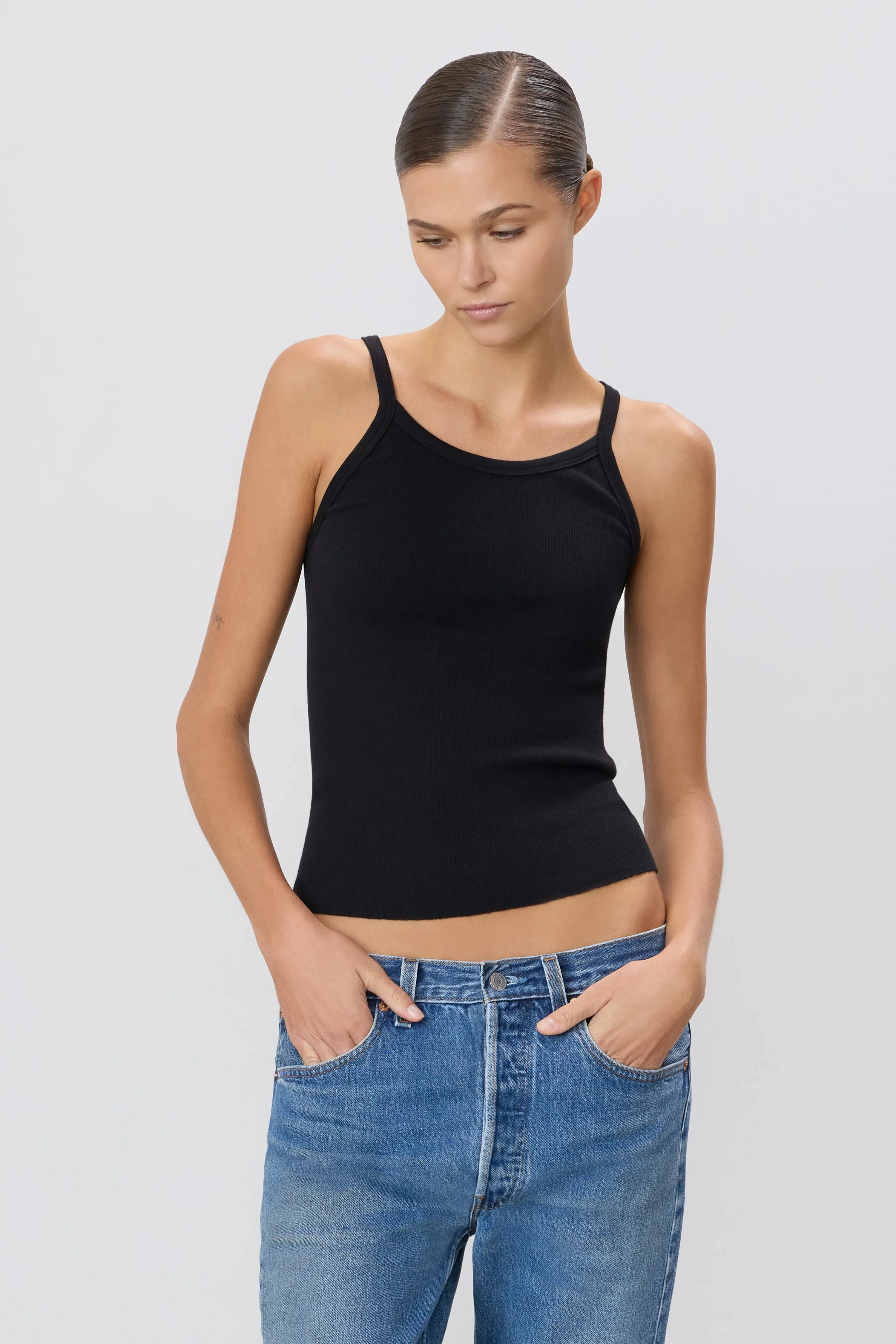 Eterne - Rib Tank - Black sold by Jessie Boutique