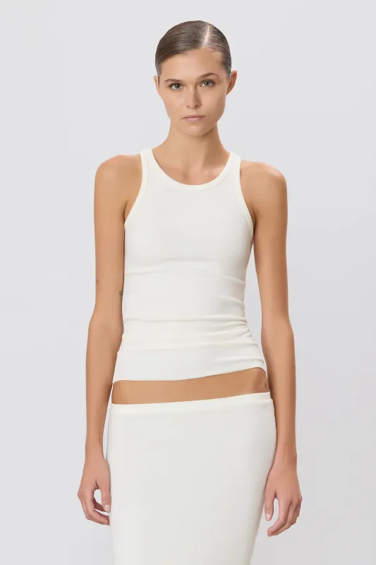 Eterne - High Neck Fitted Tank - Cream made by Eterne