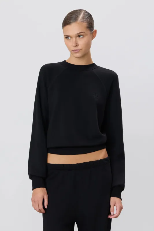 Eterne - Shrunken Raglan Sweatshirt - Black sold by Jessie Boutique