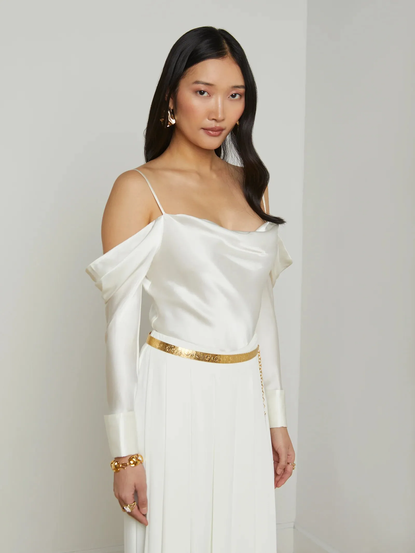 L'agence - Cavallo Silk Top - Ivory sold by Jessie Boutique product image thumbnail 4