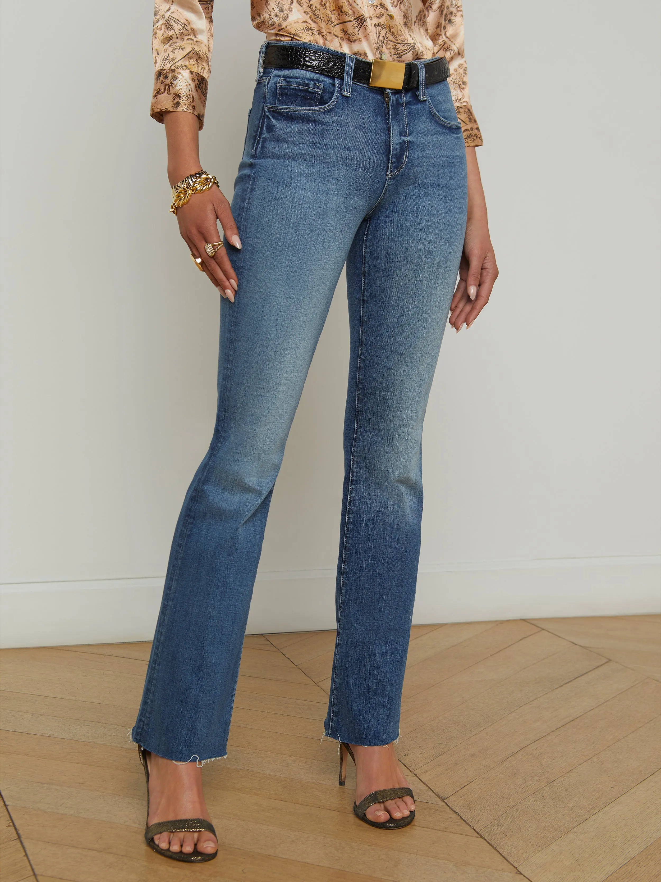 L'agence - Sneeki Low-Rise Straight-Leg Jean - Hanson sold by Jessie Boutique