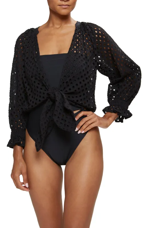 Ramy Brook - Rashida Cutout Eyelet Coverup Top - Multiple Colors sold by Jessie Boutique