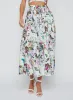 L'agence - Seina Midi Skirt - White Multi Chardonda Butterfly sold by Jessie Boutique