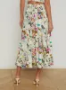 L'agence - Seina Midi Skirt - White Multi Chardonda Butterfly sold by Jessie Boutique