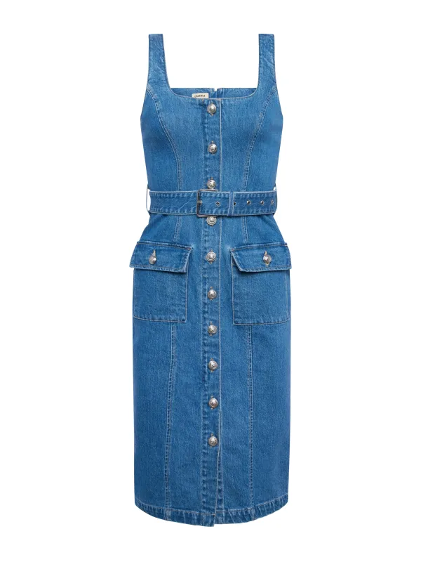L’agence - Midy Button-Front Dress - Tipton sold by Jessie Boutique