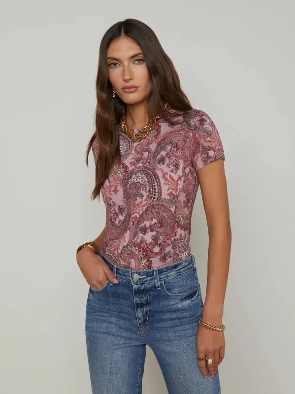 L'agence - Ressi Crew Neck - Mauve Multi French Paisley sold by Jessie Boutique
