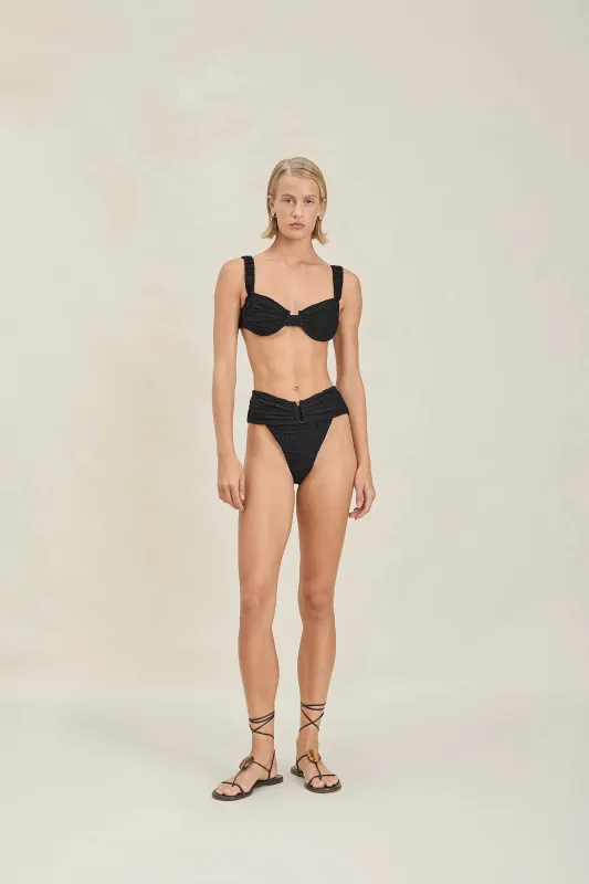 Devon Windsor - Wynn Top - Black Crinkle sold by Jessie Boutique
