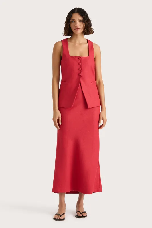 Faithfull The Brand - Elise Skirt - Red sold by Jessie Boutique