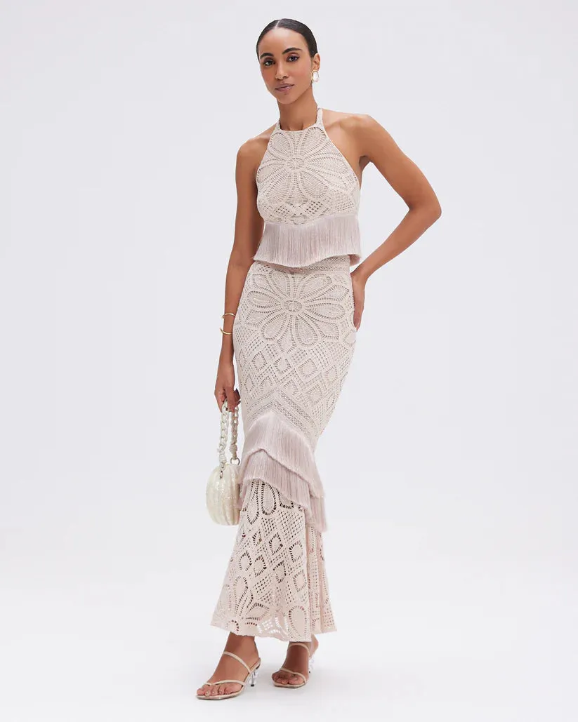 Patbo - Flower Crochet Skirt - Beige sold by Jessie Boutique product image thumbnail 2