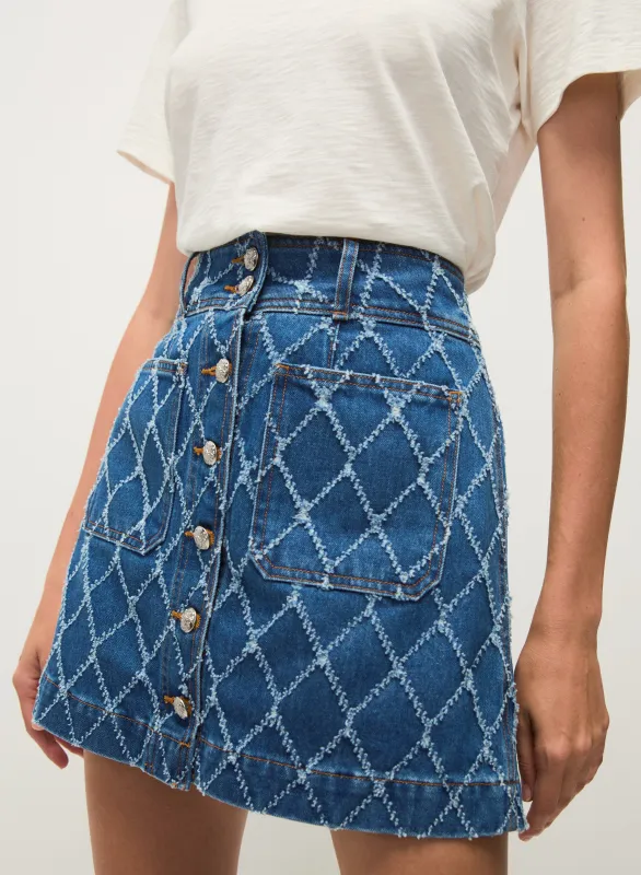 Veronica Beard - Moxy Mini Diamond Skirt - Blue Diamond sold by Jessie Boutique