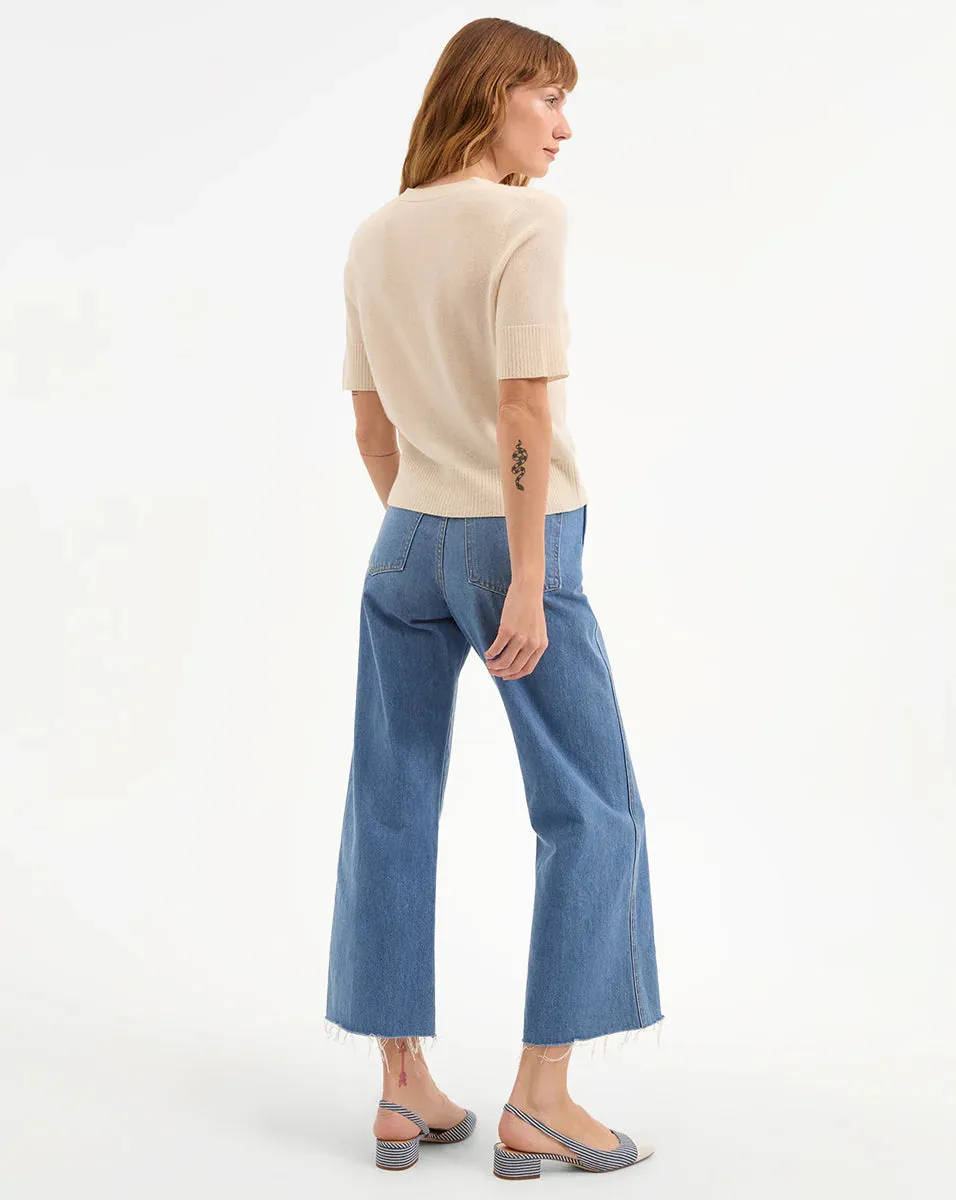 Veronica Beard - Solene Short Sleeve Cashmere Cardigan - Ivory sold by Jessie Boutique product image thumbnail 4