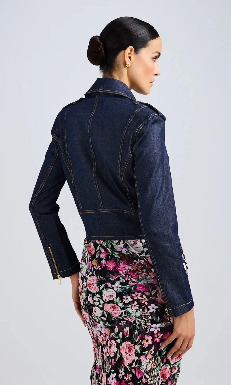 Generation love - Cosita Sheen Moto Jacket - Denim sold by Jessie Boutique product image thumbnail 4