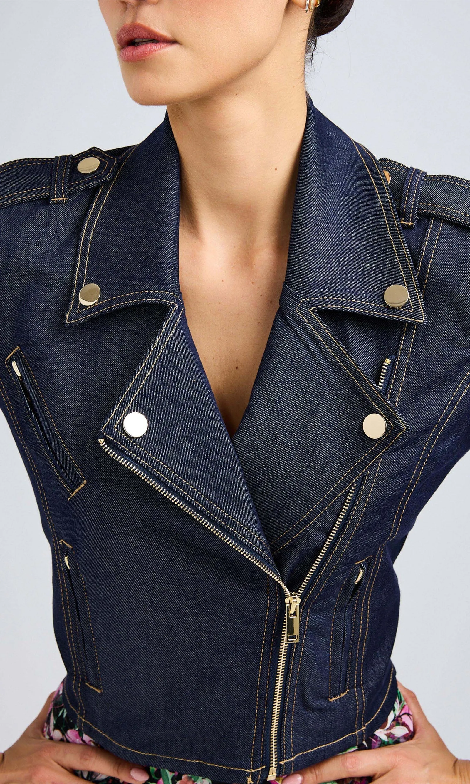 Generation love - Cosita Sheen Moto Jacket - Denim sold by Jessie Boutique product image thumbnail 2