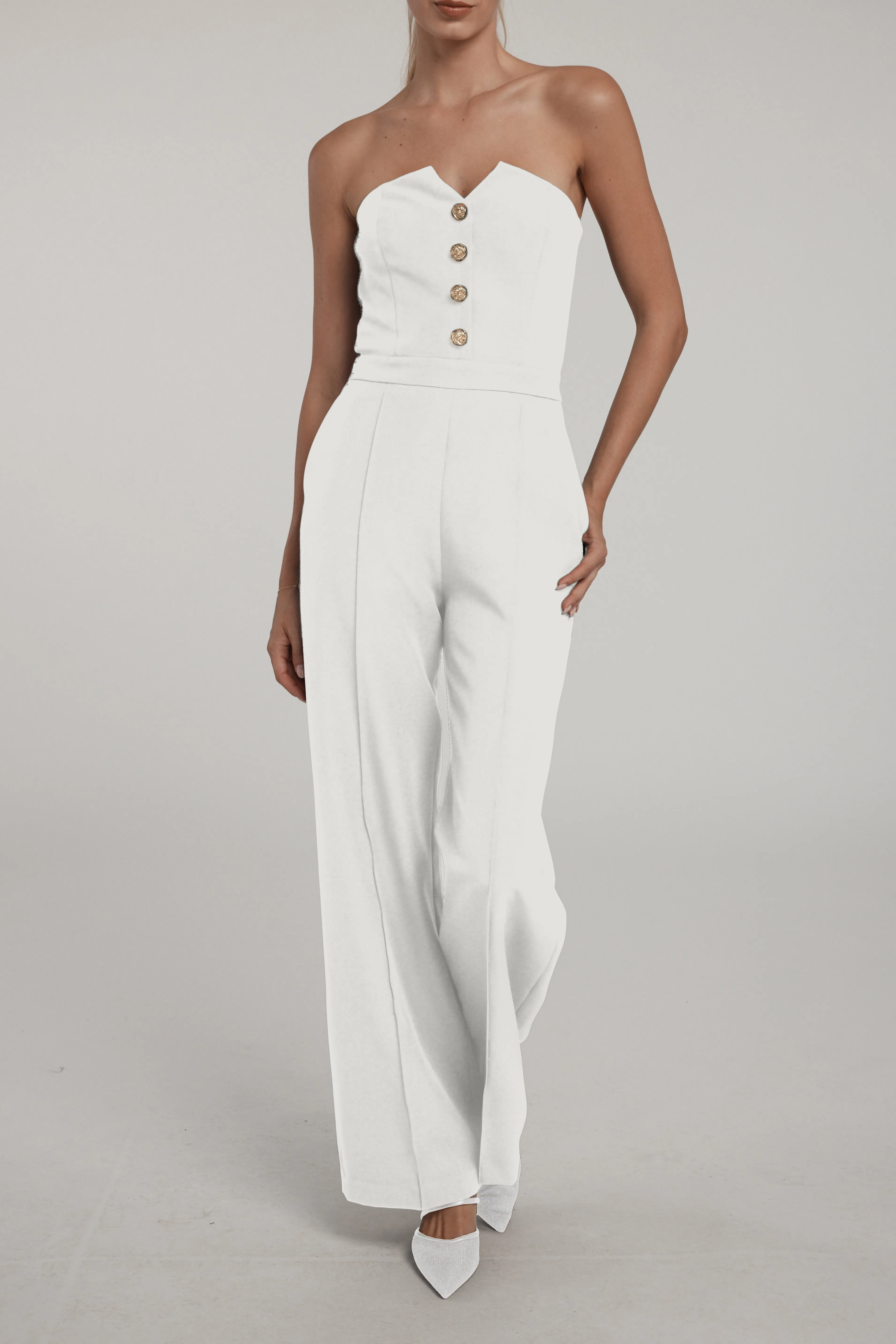 Generation love - Camilo Crepe Jumpsuit - White sold by Jessie Boutique product image thumbnail 4