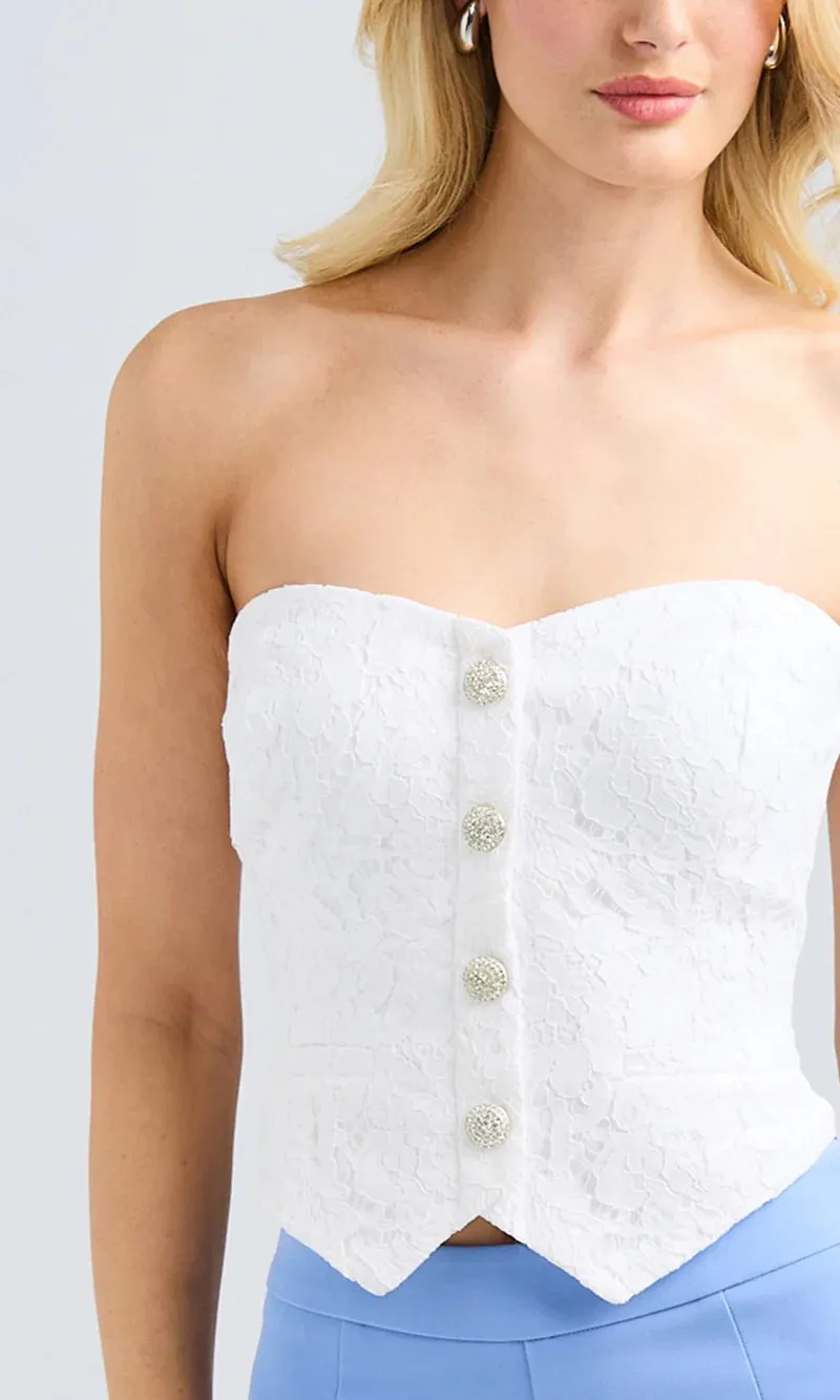 Generation love - Arianna Lace Vestier - White sold by Jessie Boutique product image thumbnail 2
