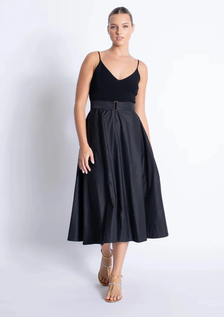 Karina Grimaldi - Phoenix Knit Combo Dress - Black sold by Jessie Boutique