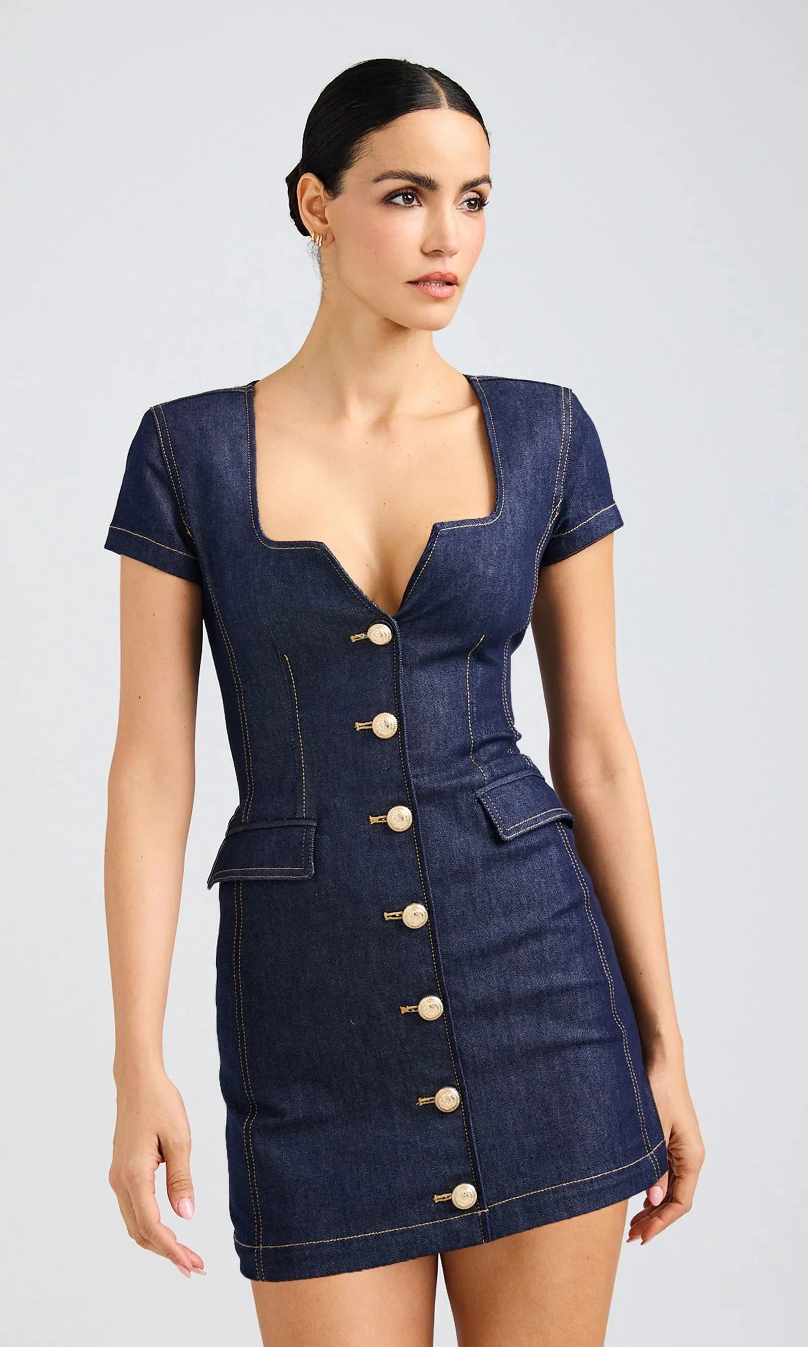 Generation love - Brunella Sheen Denim Dress - Dark Denim Blue sold by Jessie Boutique product image thumbnail 2