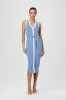 Toccin - Victoria Knit Tie Front Dress - Steel Blue/Ice Blue sold by Jessie Boutique