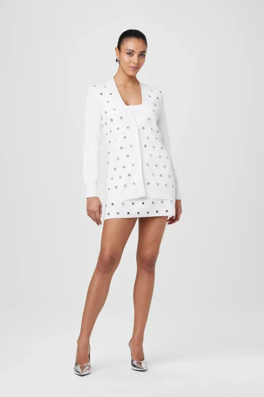 Toccin - Kristina Grommet V-Neck Cardigan - Optic sold by Jessie Boutique