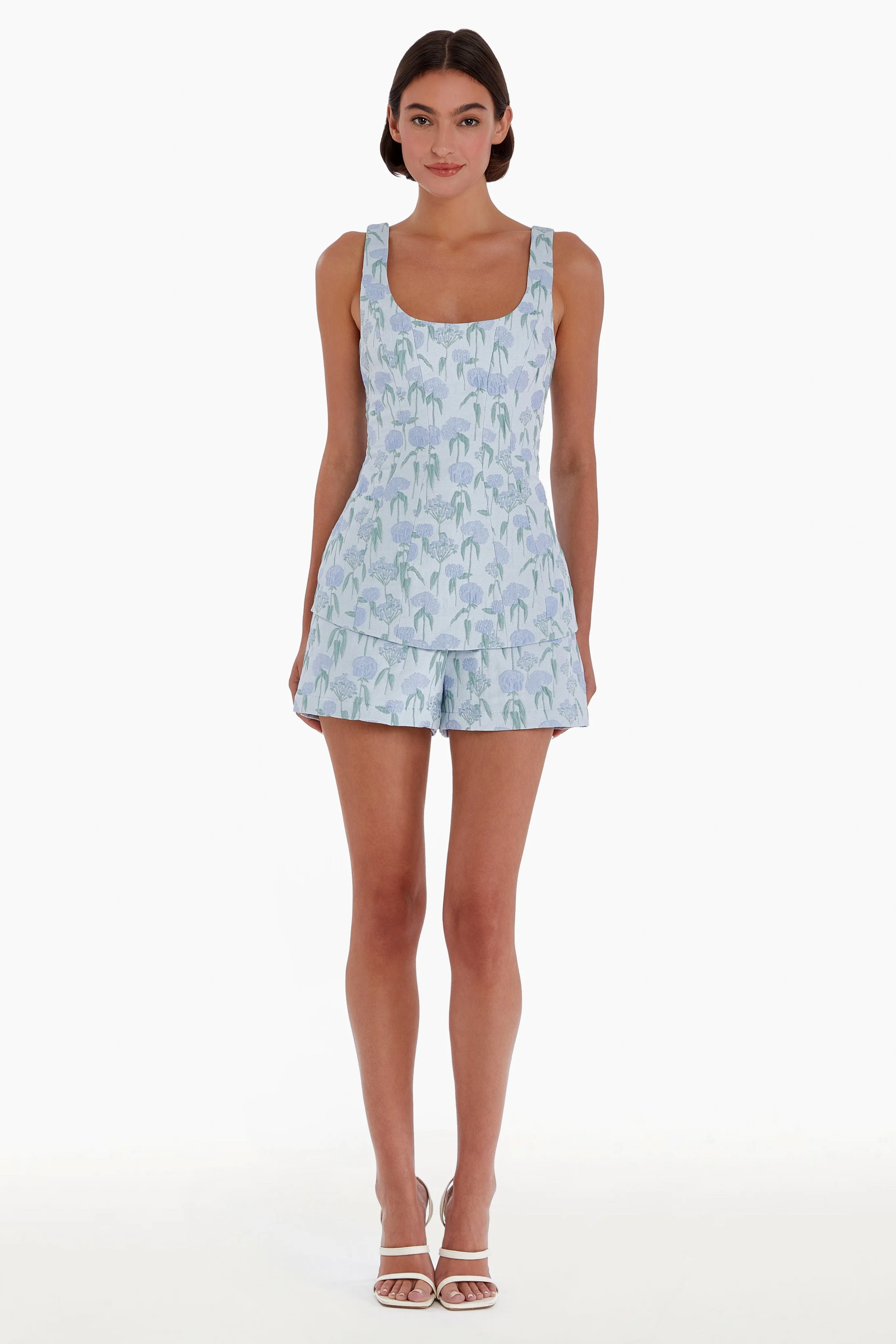 Amanda Uprichard - Empire Top - Flores Brocade sold by Jessie Boutique