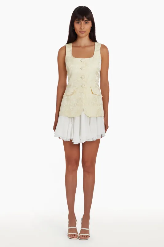 Amanda Uprichard - Lilibet Dress - White/Cornsilk sold by Jessie Boutique