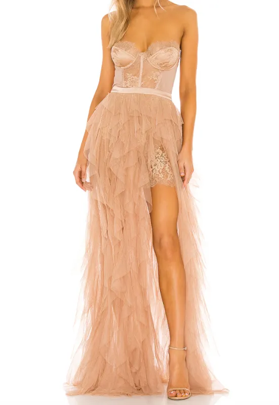 For Love & Lemons - Bustier Gown - Warm Taupe made by For Love And Lemons